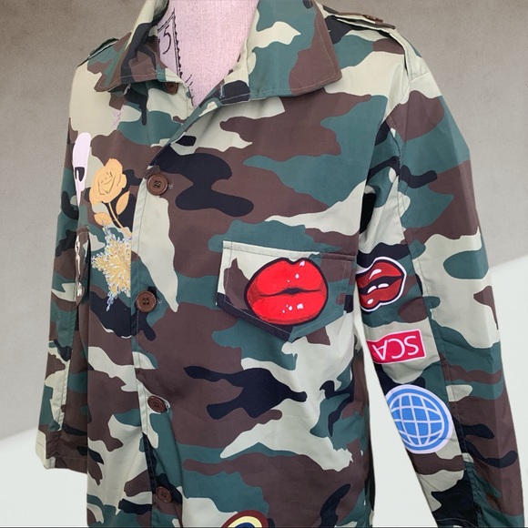 Army camouflage windbreaker jacket S/M - Picture 2 of 9